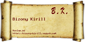 Bizony Kirill névjegykártya